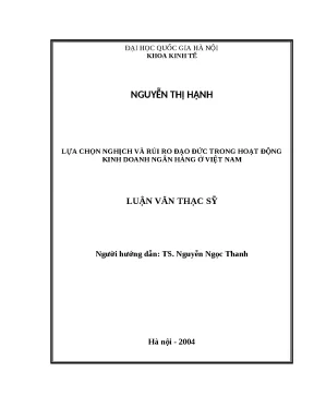 Nghiên cứu lựa chọn nghịch và rủi ro đạo đức trong ngân