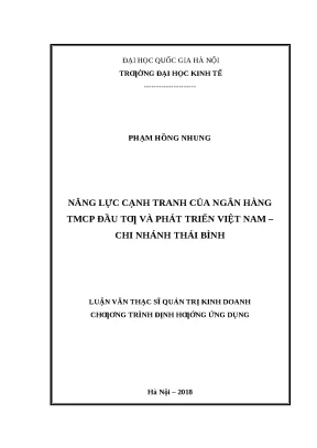 Năng Lực Cạnh Tranh Ngân Hàng TMCP Đầu Tư và Phát Triển