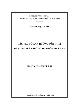 Các yếu tố ảnh hưởng tử vong trẻ em ở nông thôn Việt Nam