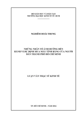 Nhân Tố Ảnh Hưởng Đến Hành Vi Mua Máy Tính Bảng Tại TP
