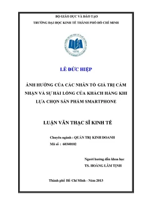 Ảnh Hưởng Của Giá Trị Cảm Nhận Đến Sự Hài Lòng Của Khách