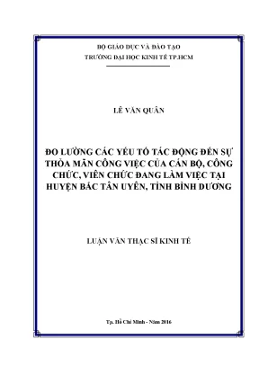 Nghiên cứu sự thoả mãn công việc của cán bộ công chức