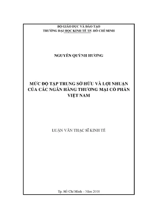 Nghiên cứu mức độ tập trung sở hữu và lợi nhuận ngân