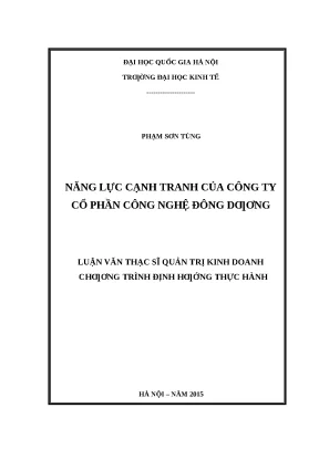 Năng Lực Cạnh Tranh của Công Ty Cổ Phần Công Nghệ Đông Dương