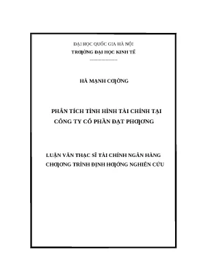 Phân Tích Tình Hình Tài Chính Tại Công Ty Cổ Phần Đạt Phương