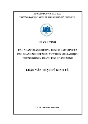 Các Nhân Tố Ảnh Hưởng Đến Cơ Cấu Vốn Doanh Nghiệp Niêm