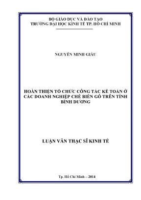 Hoàn thiện công tác kế toán tại doanh nghiệp chế biến gỗ