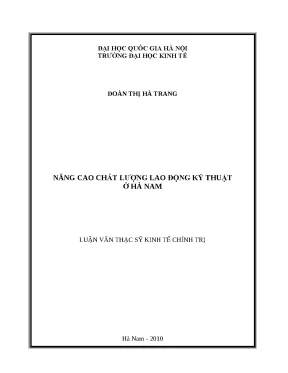 Nâng cao chất lượng lao động kỹ thuật tại Hà Nam