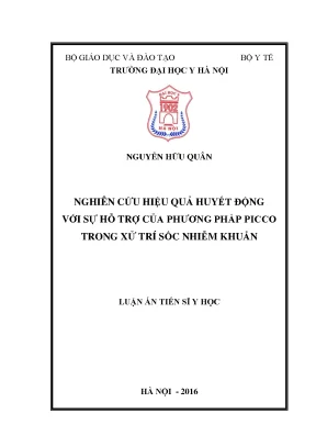 Nghiên cứu hiệu quả huyết động trong điều trị sốc nhiễm 