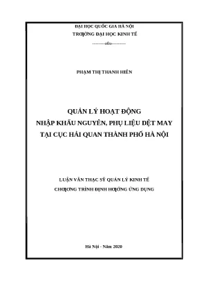 Luận văn nhập khẩu nguyên phụ liệu dệt may tại Hà Nội