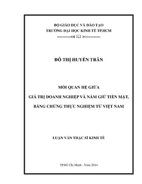 Luận văn: Giá trị doanh nghiệp và nắm giữ tiền mặt tại VN