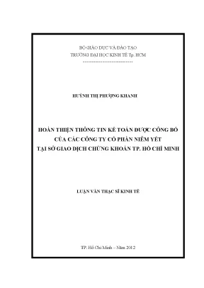 Hoàn thiện thông tin kế toán công bố của công ty cổ phần