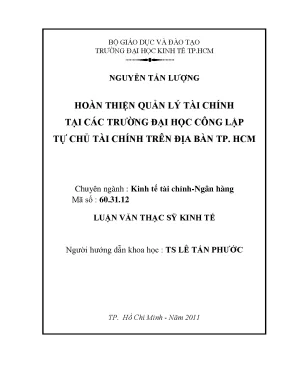 Hoàn thiện quản lý tài chính tại các trường đại học công