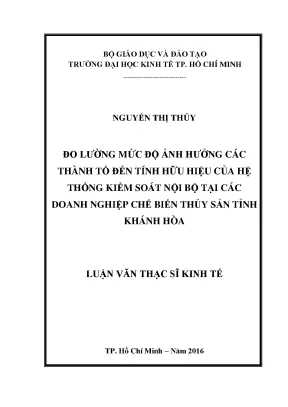 Tính Hữu Hiệu Hệ Thống Kiểm Soát Nội Bộ Tại Doanh Nghiệp