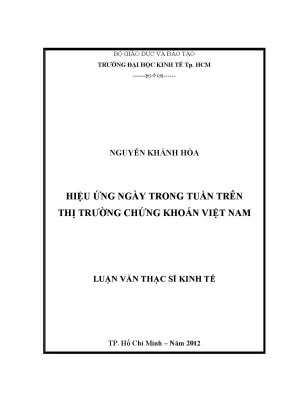 Hiệu ứng ngày trong tuần TTCK Việt Nam: Luận văn Thạc sĩ