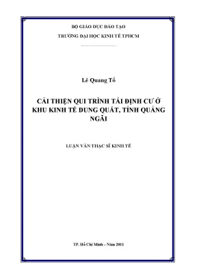 Luận văn Cải thiện tái định cư KKT Dung Quất, Quảng Ngãi
