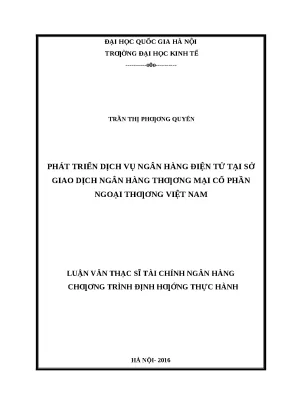 Dịch vụ NH điện tử Vietcombank: Thực trạng & giải pháp