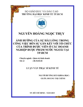 Ảnh hưởng của sự hài lòng công việc đến gắn kết tổ chức