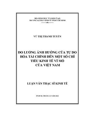 Ảnh hưởng tự do hóa tài chính đến kinh tế vĩ mô Việt Nam