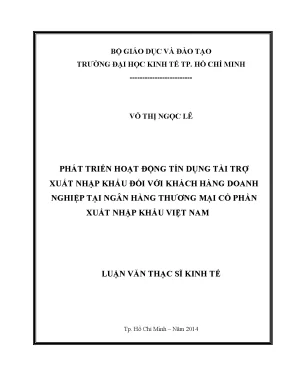 Phát Triển Tín Dụng Tài Trợ Xuất Nhập Khẩu Tại Ngân Hàng