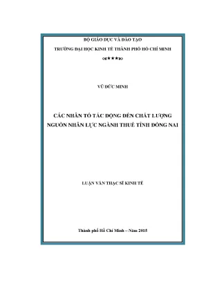 Các yếu tố ảnh hưởng đến chất lượng nguồn nhân lực ngành