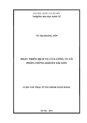 Phát Triển Dịch Vụ Tại Công Ty Cổ Phần Chứng Khoán Sài Gòn