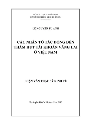Các Nhân Tố Ảnh Hưởng Đến Thâm Hụt Tài Khoản Vãng Lai