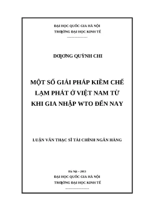 Giải pháp kiềm chế lạm phát ở Việt Nam từ khi gia nhập WTO