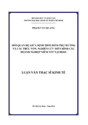 Mối Quan Hệ Giữa Thời Điểm Thị Trường và Cấu Trúc Vốn ở