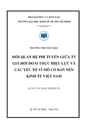 Nghiên cứu mối quan hệ phi tuyến giữa tỷ giá hối đoái