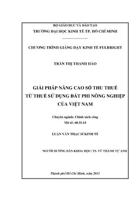Giải pháp nâng cao thu thuế từ đất phi nông nghiệp tại