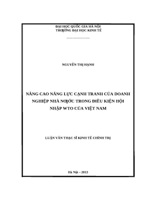 Nâng cao năng lực cạnh tranh DNNN Việt Nam khi hội nhập WTO
