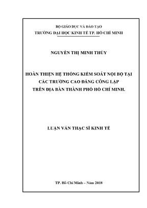 Hoàn thiện hệ thống kiểm soát nội bộ tại các trường cao