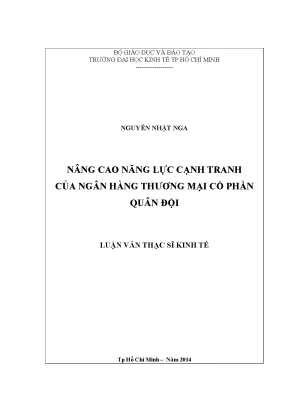 Luận văn: Năng lực cạnh tranh Ngân hàng Quân Đội (MB)