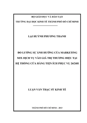 Ảnh hưởng của Marketing Mix Dịch Vụ đến Giá Trị Thương