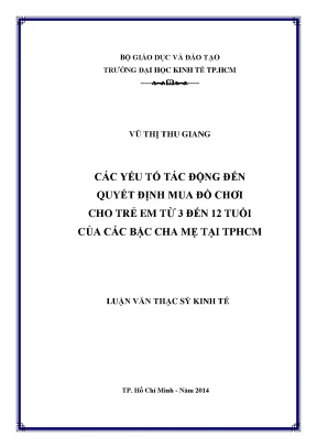 Các yếu tố ảnh hưởng đến quyết định mua đồ chơi cho trẻ