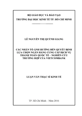 Các yếu tố quyết định lựa chọn ngân hàng thanh toán quốc