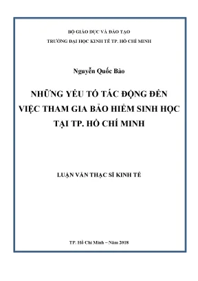 Yếu Tố Ảnh Hưởng Đến Tham Gia Bảo Hiểm Sinh Học Tại TP. 