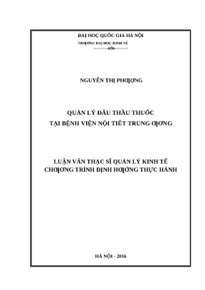Quản lý đấu thầu thuốc tại Bệnh viện Nội tiết Trung
