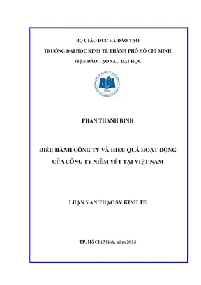 Nghiên cứu hiệu quả hoạt động công ty niêm yết tại Việt Nam