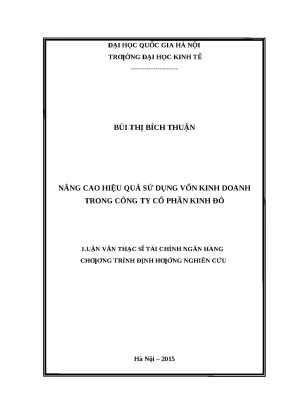 Nâng Cao Hiệu Quả Sử Dụng Vốn Kinh Doanh Tại Công Ty Cổ