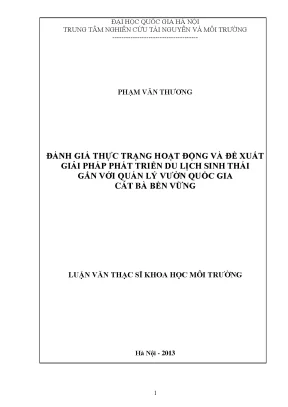 Phát Triển Du Lịch Sinh Thái Bền Vững Tại Vườn Quốc Gia