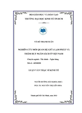 Nghiên cứu mối quan hệ giữa lạm phát và thâm hụt ngân
