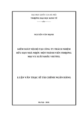 Kiểm Soát Nội Bộ Tại Viettel: Nghiên Cứu Luận Văn Thạc Sĩ
