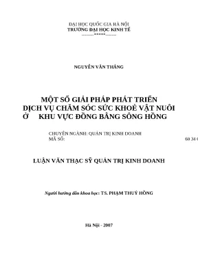 Giải pháp phát triển dịch vụ chăm sóc sức khỏe vật nuôi