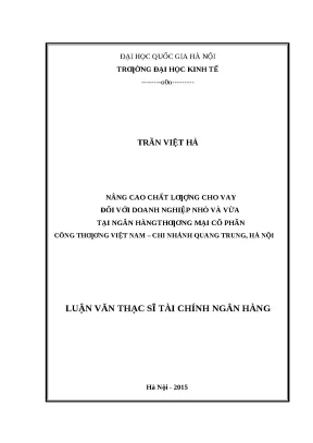 Nâng cao chất lượng cho vay doanh nghiệp nhỏ và vừa tại