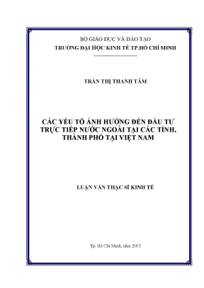 Các yếu tố ảnh hưởng đến đầu tư trực tiếp nước ngoài tại