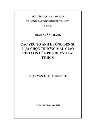 Các yếu tố quyết định sự lựa chọn trường mẫu giáo cho