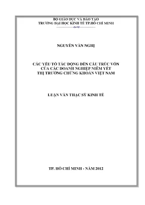 Yếu tố tác động cấu trúc vốn doanh nghiệp niêm yết VN