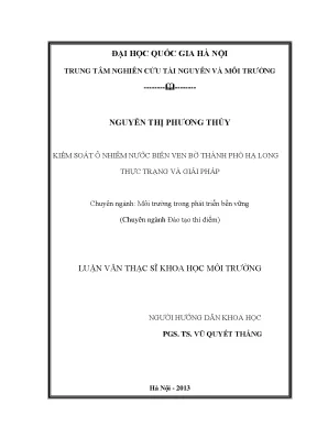 Giải pháp kiểm soát ô nhiễm nước biển ven bờ Hạ Long